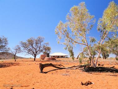 Mt. Gould Police Station & Lockup, with Mount Gould in the background, Gascoyne Region, Western Australia